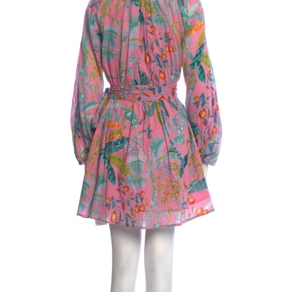 NWT Banjanan Bazaar mini pink tropical print dress size large - Picture 2 of 6